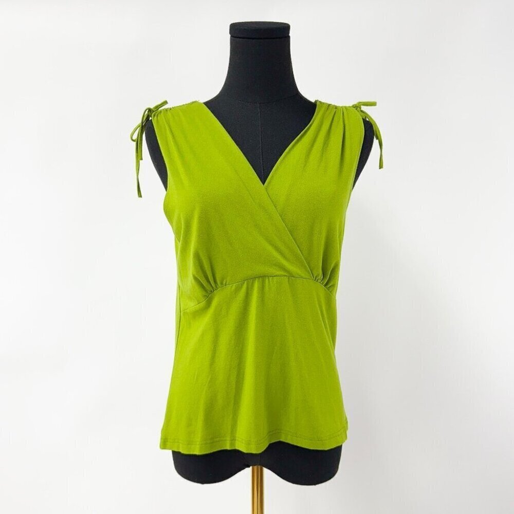 GREEN RANK TOP WITH DRAWSTRING SHOULDERS